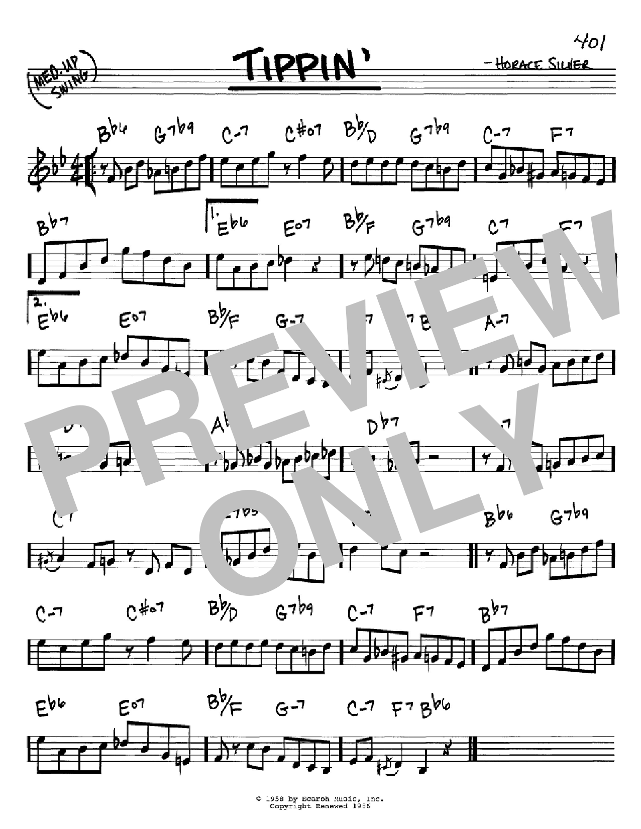 Download Horace Silver Tippin' Sheet Music