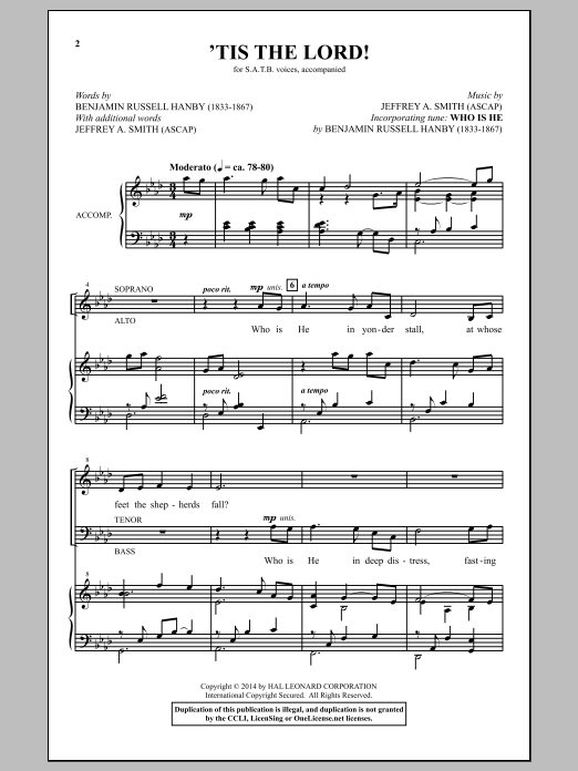 Download Jeffrey A. Smith 'Tis The Lord! Sheet Music