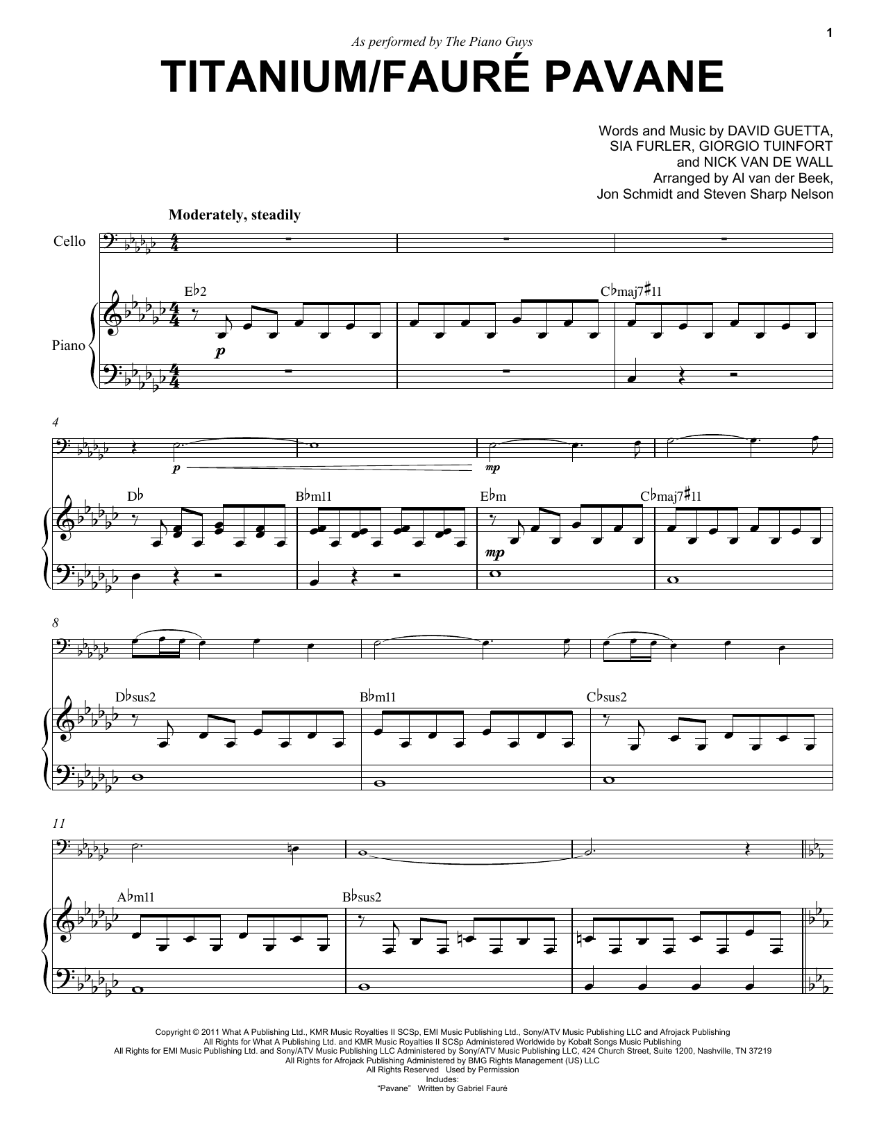 Download The Piano Guys Titanium/Fauré Pavane Sheet Music