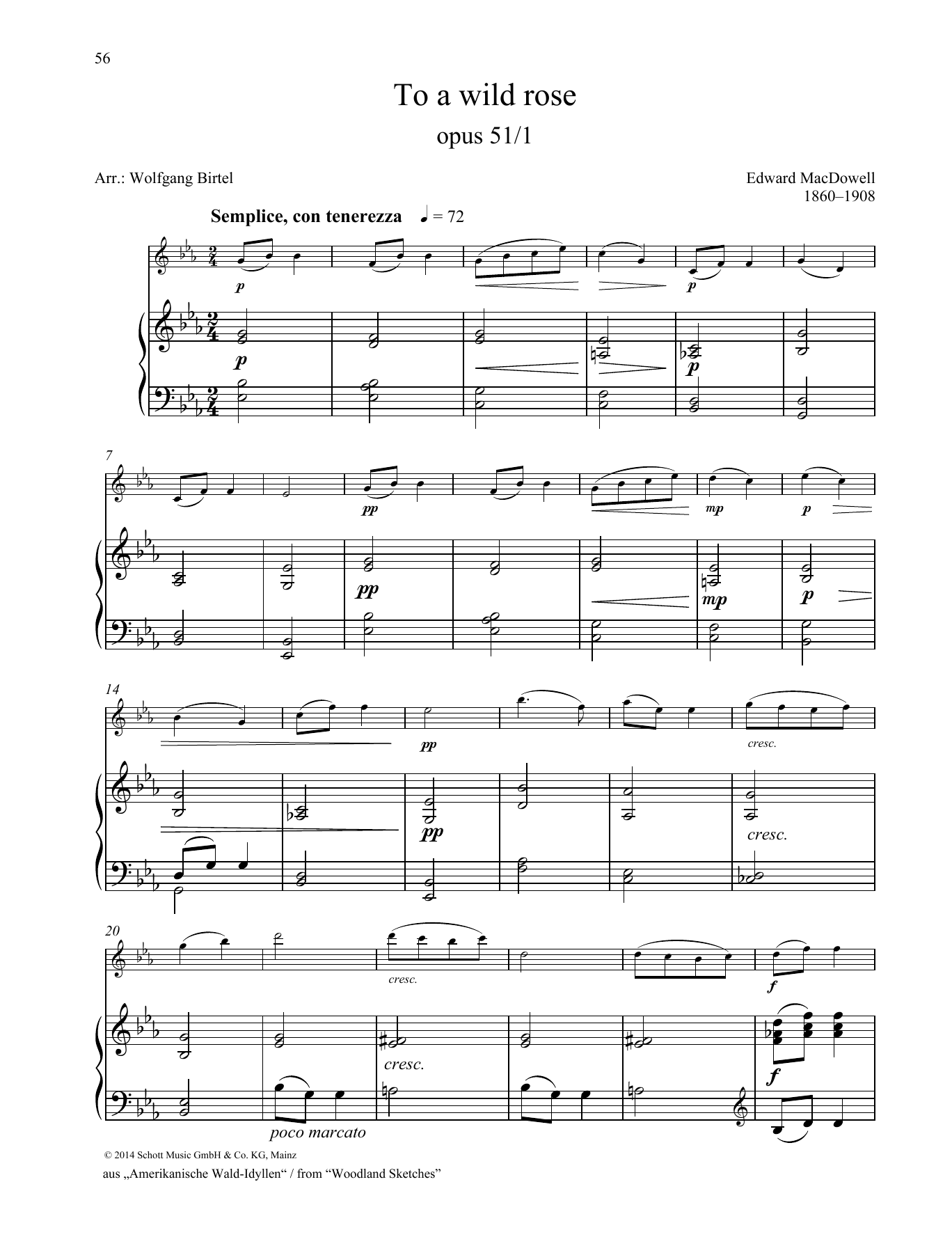 Download Edward MacDowell To a Wild Rose Sheet Music