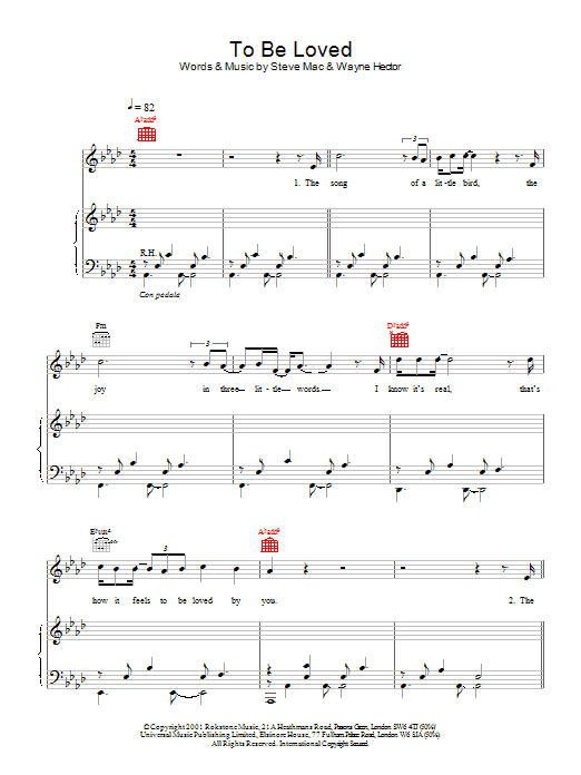 Download Westlife To Be Loved Sheet Music
