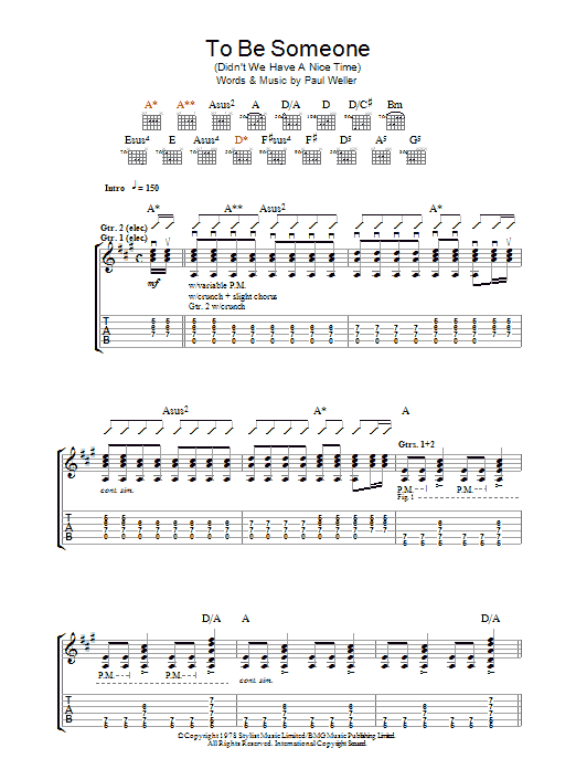 Download The Jam To Be Someone (Didn't We Have A Nice Ti Sheet Music