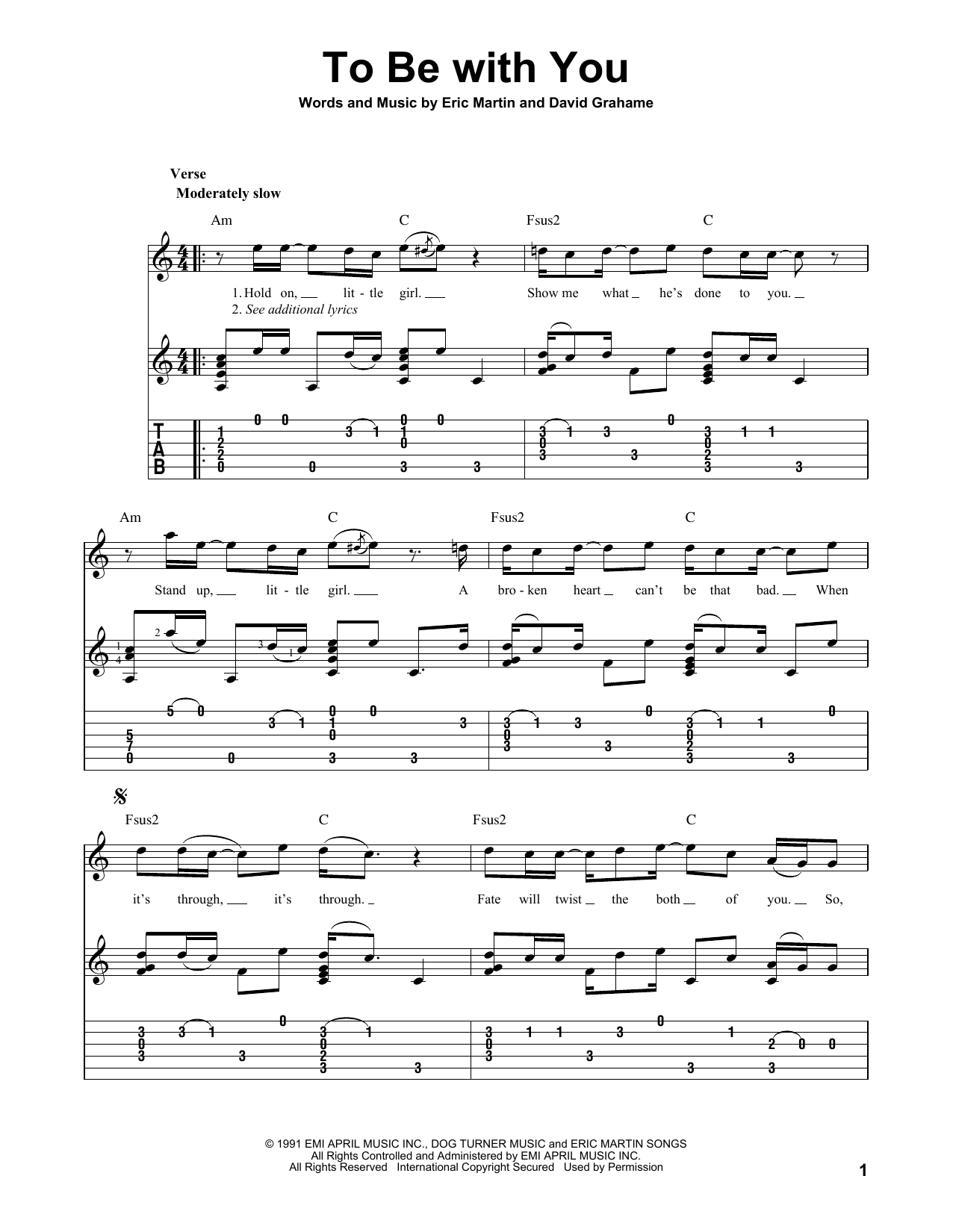 Download Mr. Big To Be With You Sheet Music