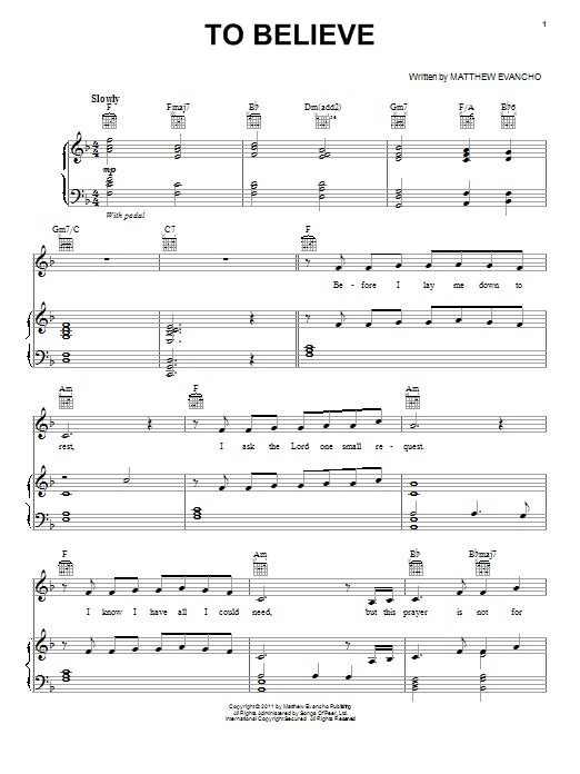 Download Jackie Evancho To Believe Sheet Music