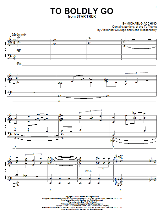 Download Michael Giacchino To Boldly Go Sheet Music