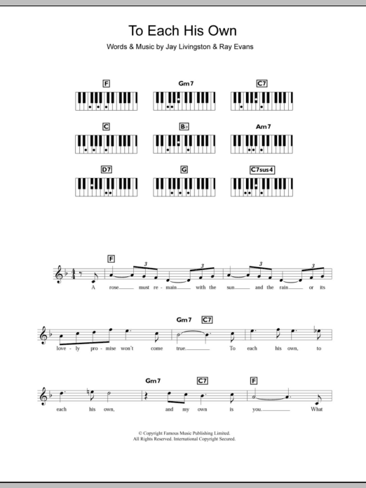 Download Eddy Howard To Each His Own Sheet Music