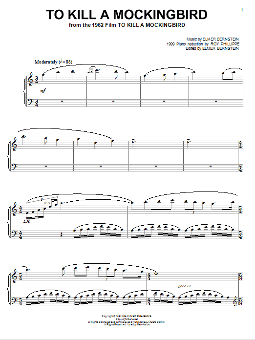 Download Elmer Bernstein To Kill A Mockingbird Sheet Music