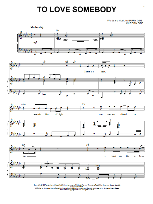 Download Michael Buble To Love Somebody Sheet Music