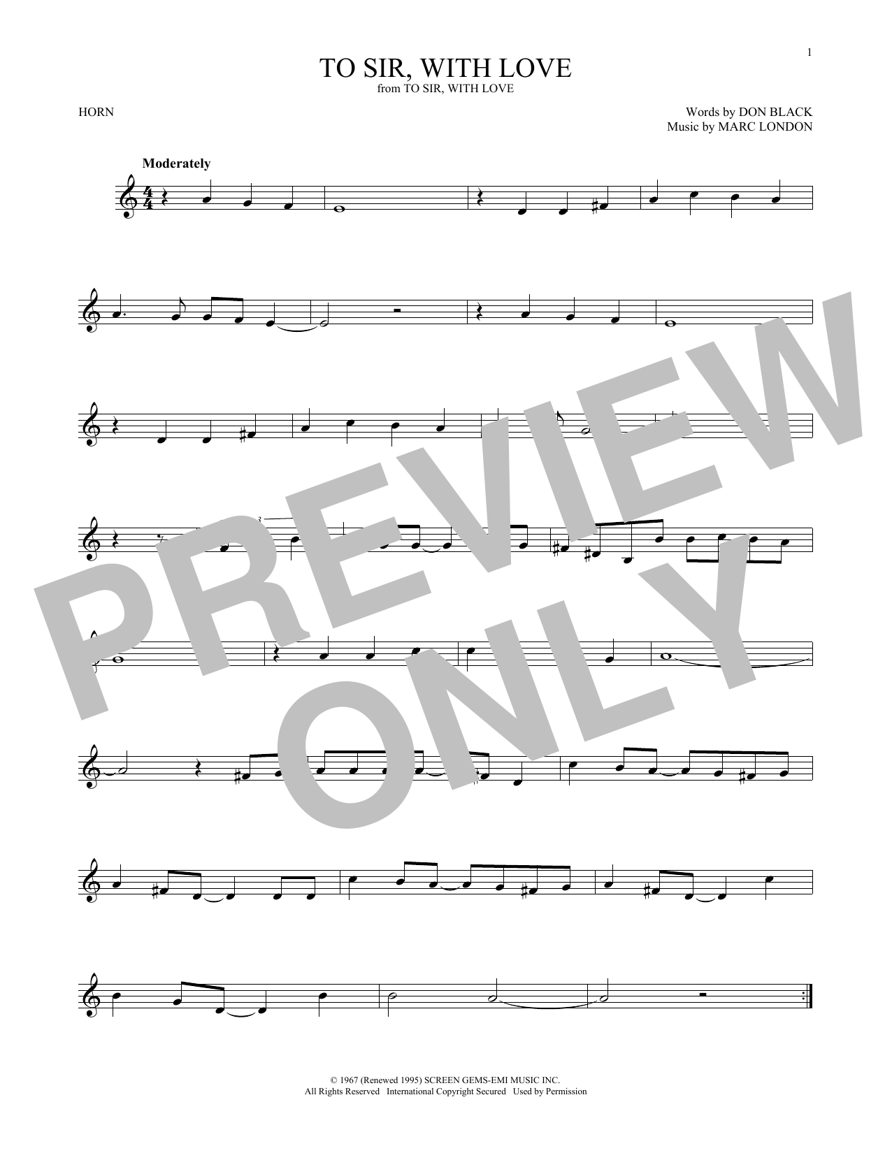 Download Lulu To Sir, With Love Sheet Music