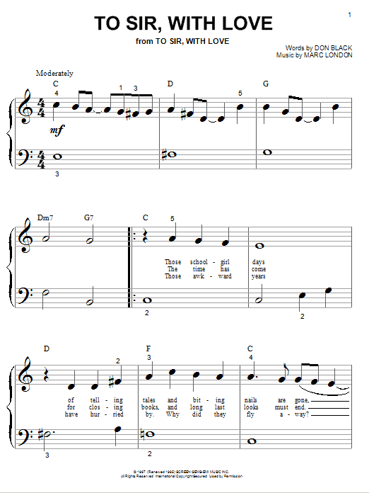 Download Lulu To Sir, With Love Sheet Music