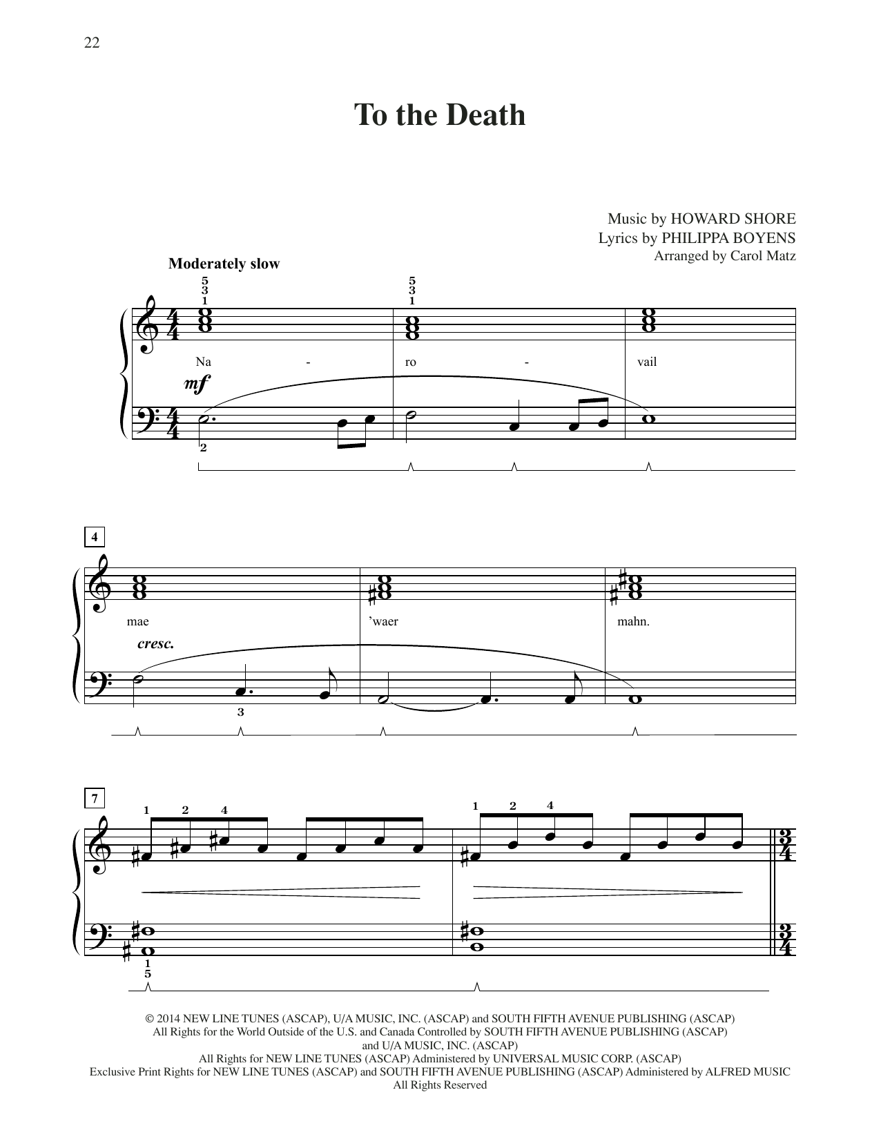 Download Howard Shore To The Death (from The Hobbit: The Batt Sheet Music