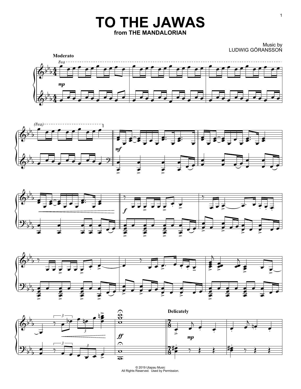 Download Ludwig Goransson To The Jawas (from Star Wars: The Manda Sheet Music