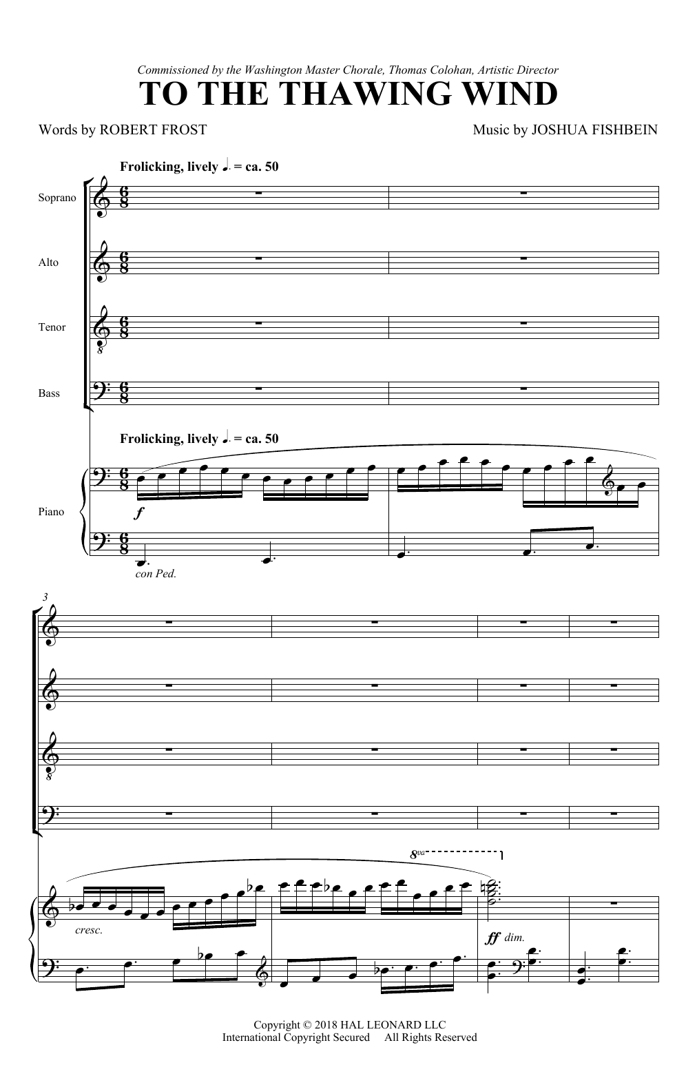 Download Joshua Fishbein To The Thawing Wind Sheet Music
