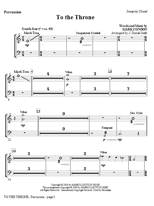 Download J. Daniel Smith To The Throne - Percussion Sheet Music