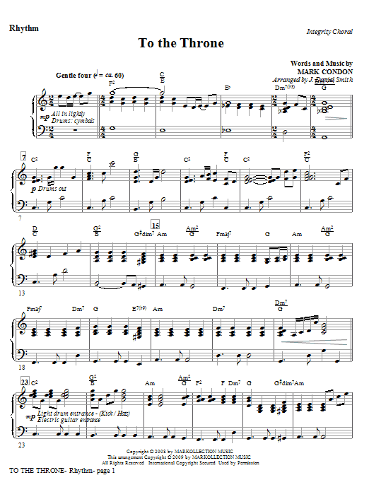 Download J. Daniel Smith To The Throne - Violin 1 Sheet Music