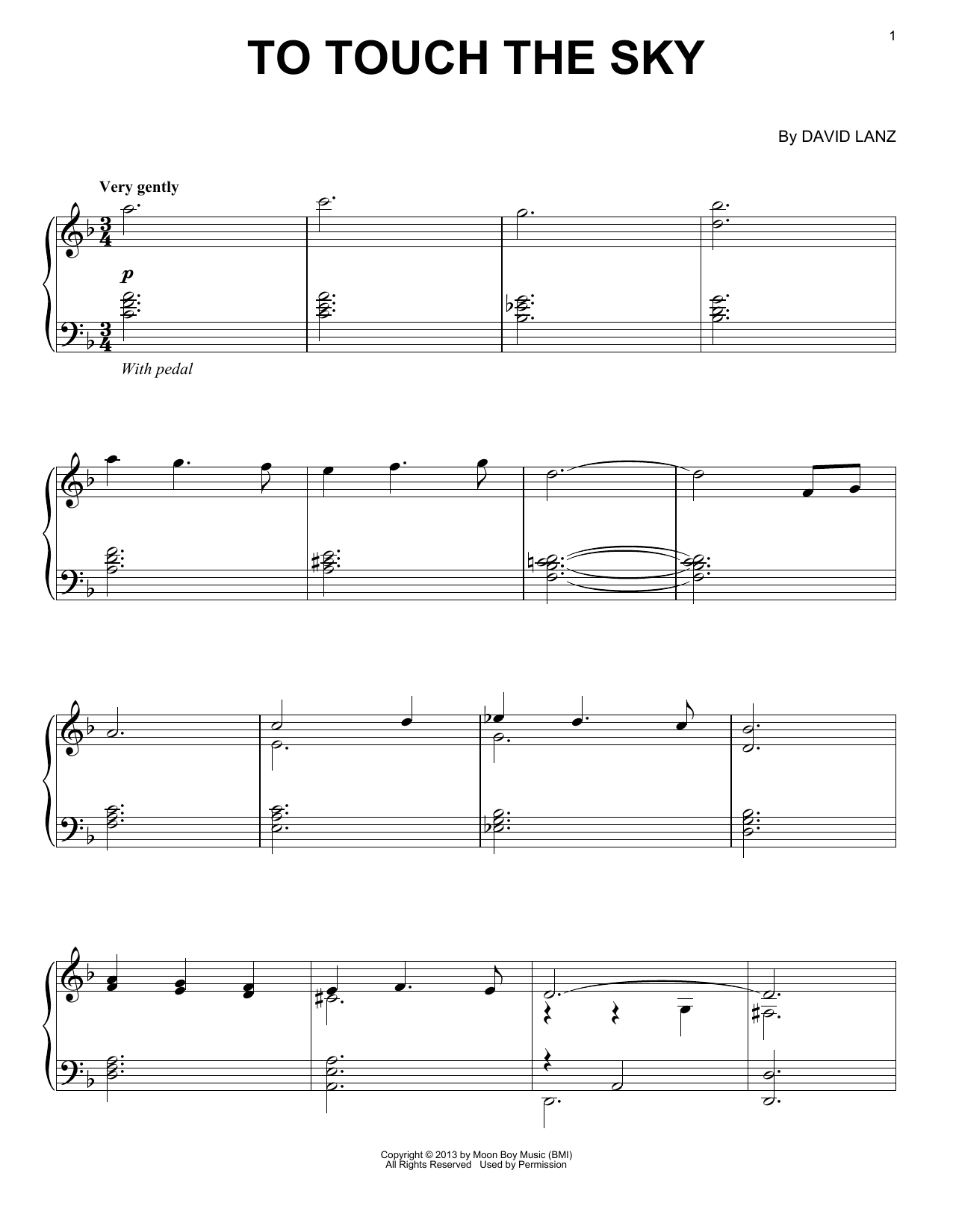 Download David Lanz To Touch The Sky Sheet Music