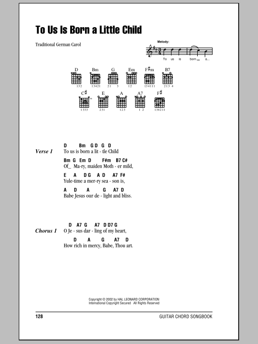 Download Traditional To Us Is Born A Little Child Sheet Music