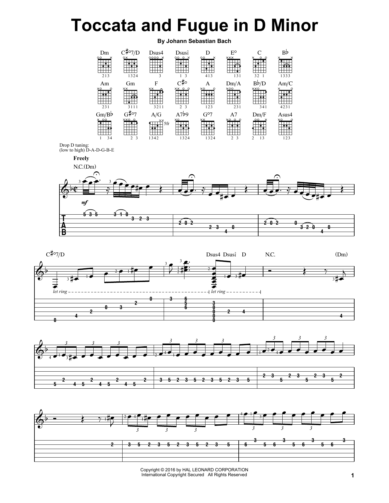 Download Johann Sebastian Bach Toccata And Fugue In D Minor Sheet Music