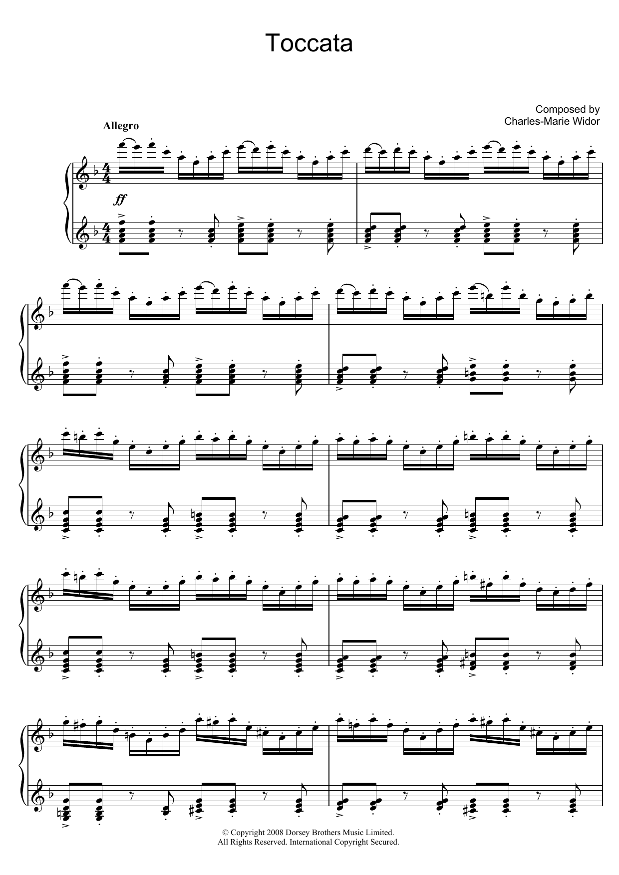 Download Charles-Marie Widor Toccata (from Symphony No. 5) Sheet Music