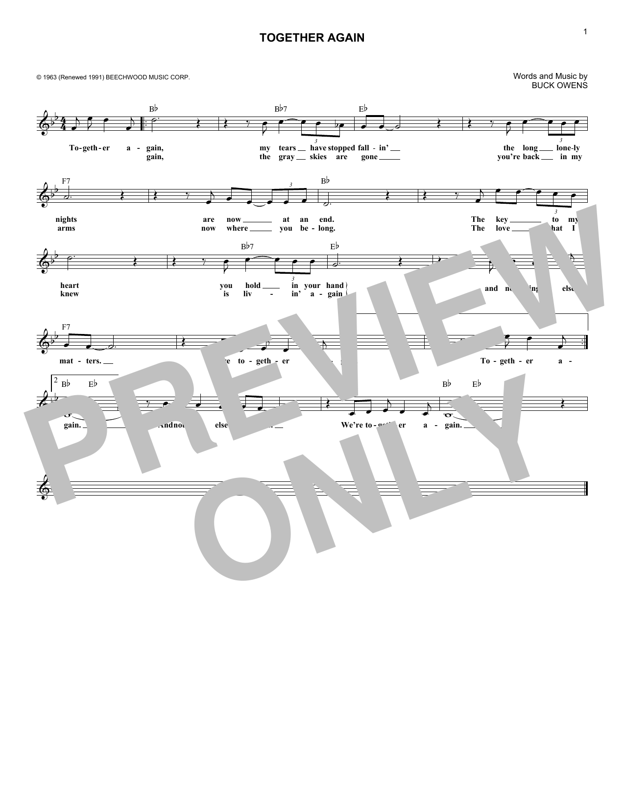 Download Buck Owens Together Again Sheet Music