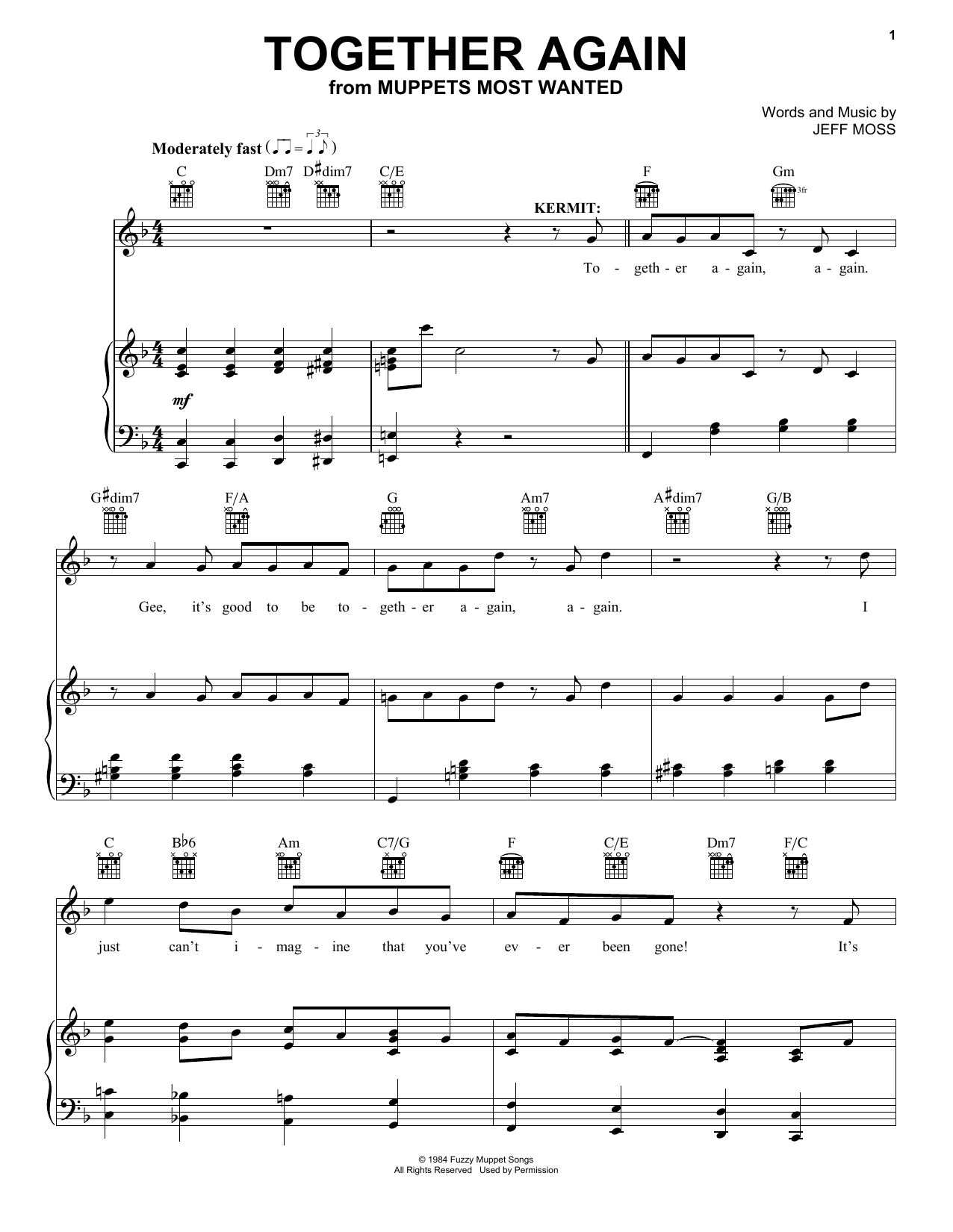 Download Jeff Moss Together Again Sheet Music