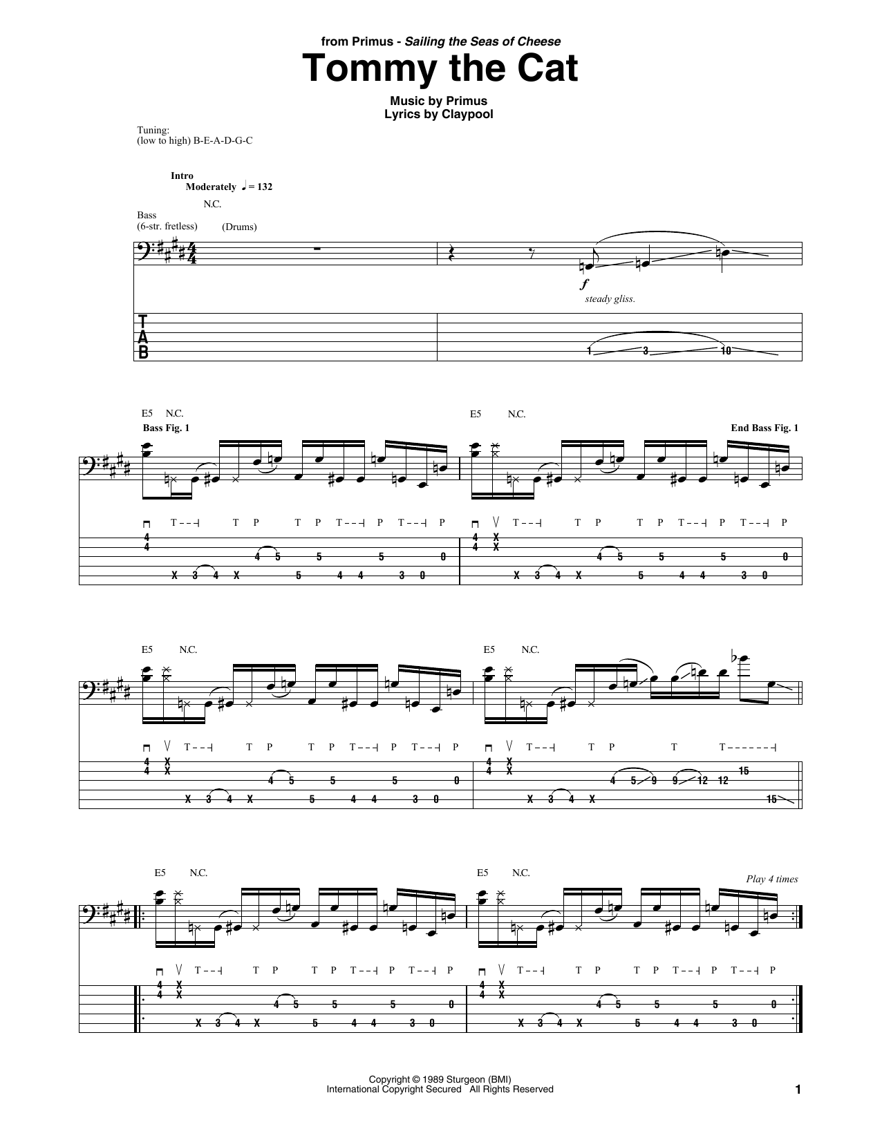 Download Primus Tommy The Cat Sheet Music
