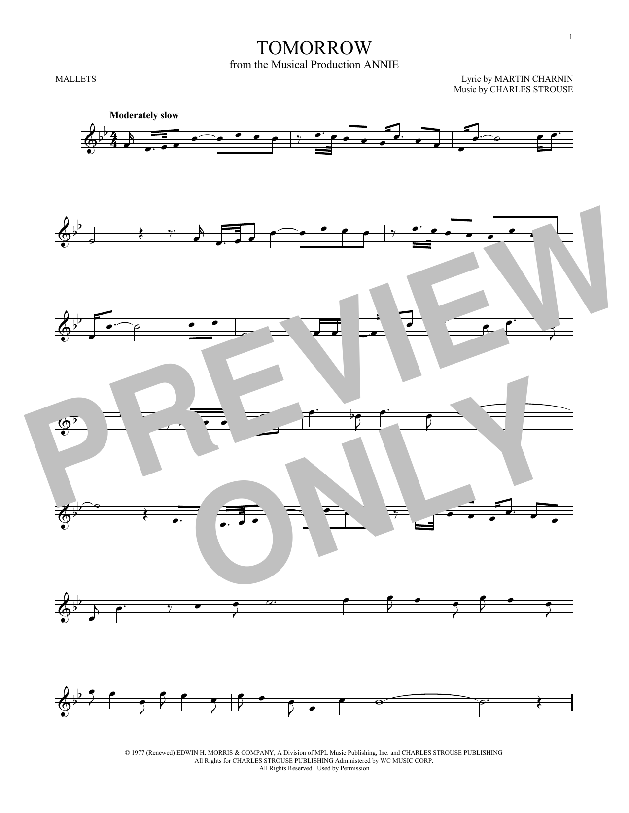 Download Charles Strouse Tomorrow (from Annie) Sheet Music