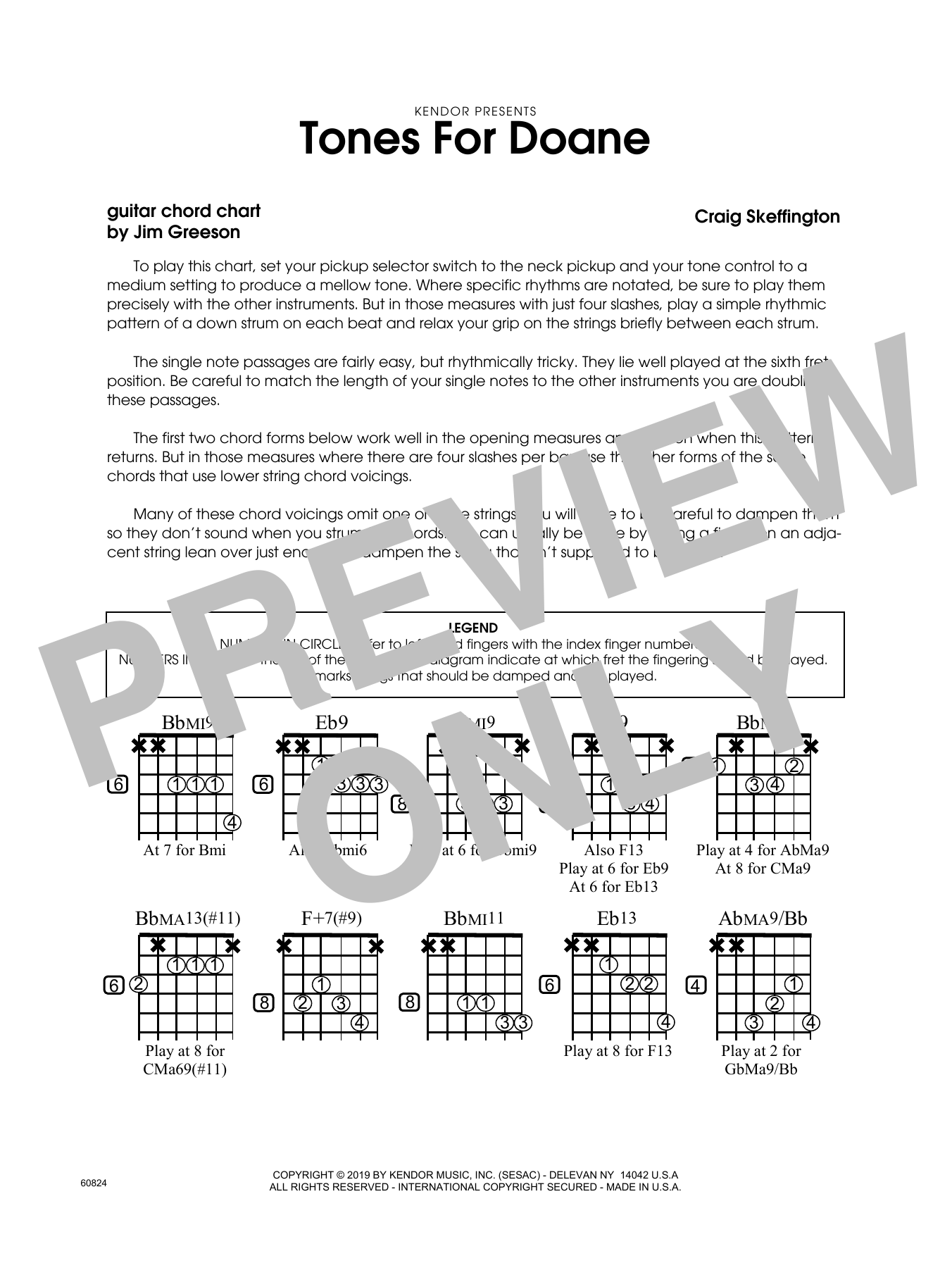 Download Craig Skeffington Tones For Doane - Guitar Chord Chart Sheet Music