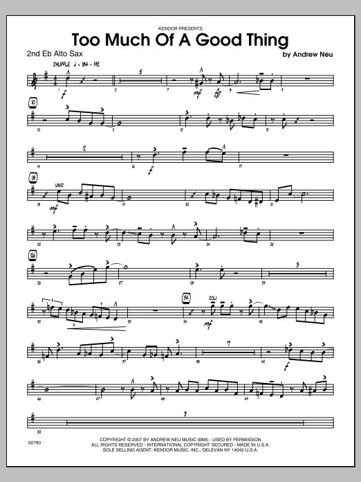 Download Neu Too Much of a Good Thing - Alto Sax 2 Sheet Music