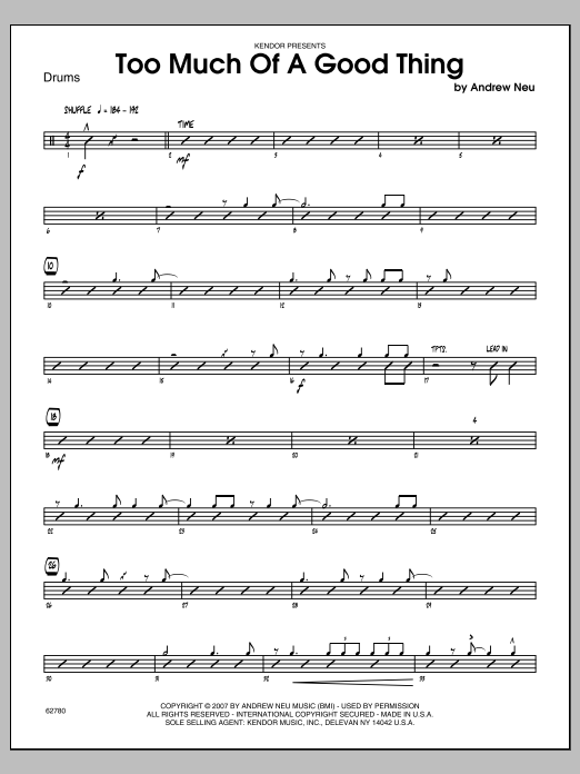 Download Neu Too Much of a Good Thing - Drums Sheet Music