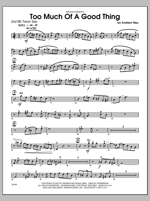 Download Neu Too Much of a Good Thing - Tenor Sax 2 Sheet Music
