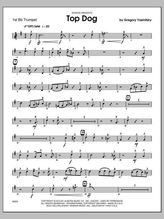 Download Gregory Yasinitsky Top Dog - 1st Bb Trumpet Sheet Music