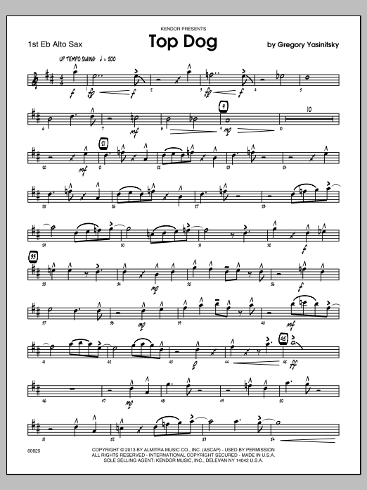 Download Gregory Yasinitsky Top Dog - 1st Eb Alto Saxophone Sheet Music