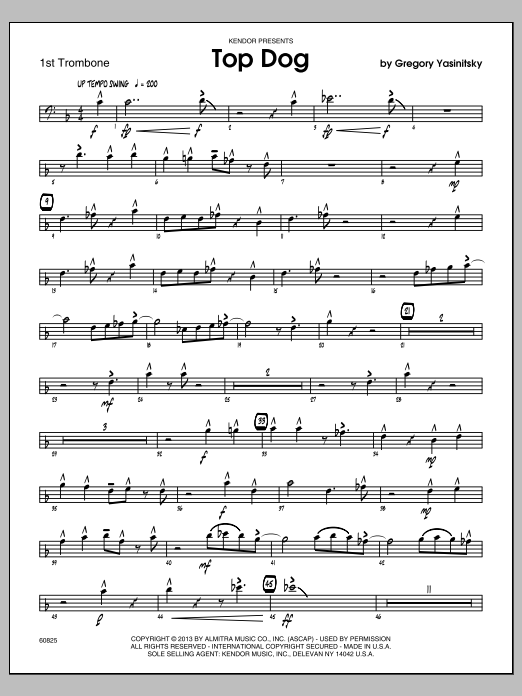 Download Gregory Yasinitsky Top Dog - 1st Trombone Sheet Music