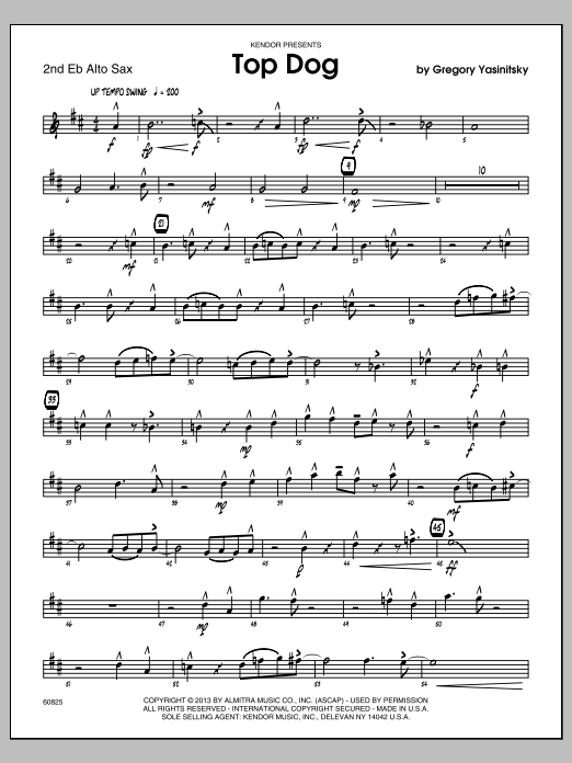 Download Gregory Yasinitsky Top Dog - 2nd Eb Alto Saxophone Sheet Music