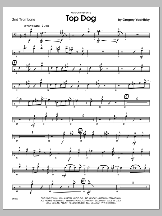 Download Gregory Yasinitsky Top Dog - 2nd Trombone Sheet Music