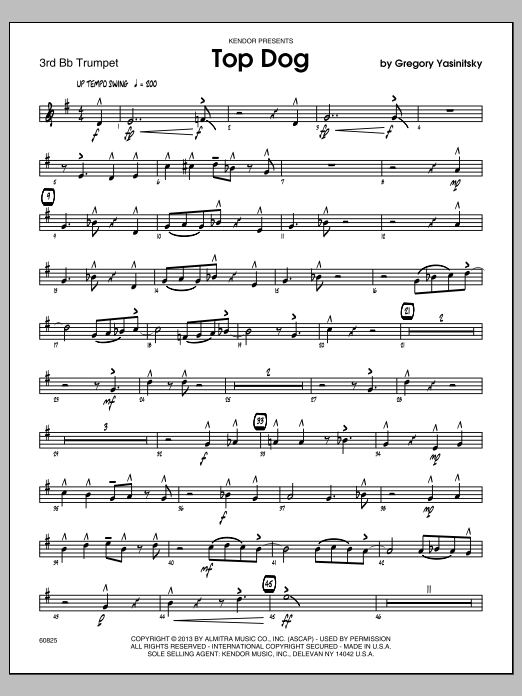 Download Gregory Yasinitsky Top Dog - 3rd Bb Trumpet Sheet Music