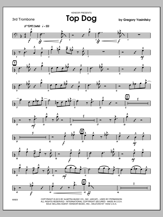 Download Gregory Yasinitsky Top Dog - 3rd Trombone Sheet Music