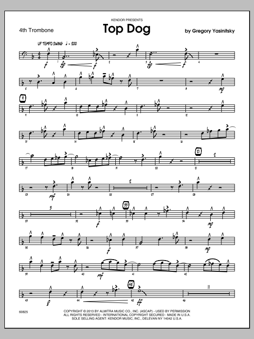 Download Gregory Yasinitsky Top Dog - 4th Trombone Sheet Music