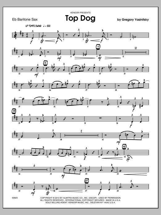 Download Gregory Yasinitsky Top Dog - Eb Baritone Saxophone Sheet Music