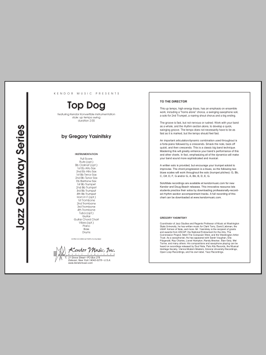 Download Gregory Yasinitsky Top Dog - Full Score Sheet Music