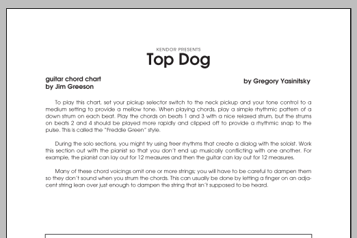 Download Gregory Yasinitsky Top Dog - Guitar/ Rhythm Sheet Music