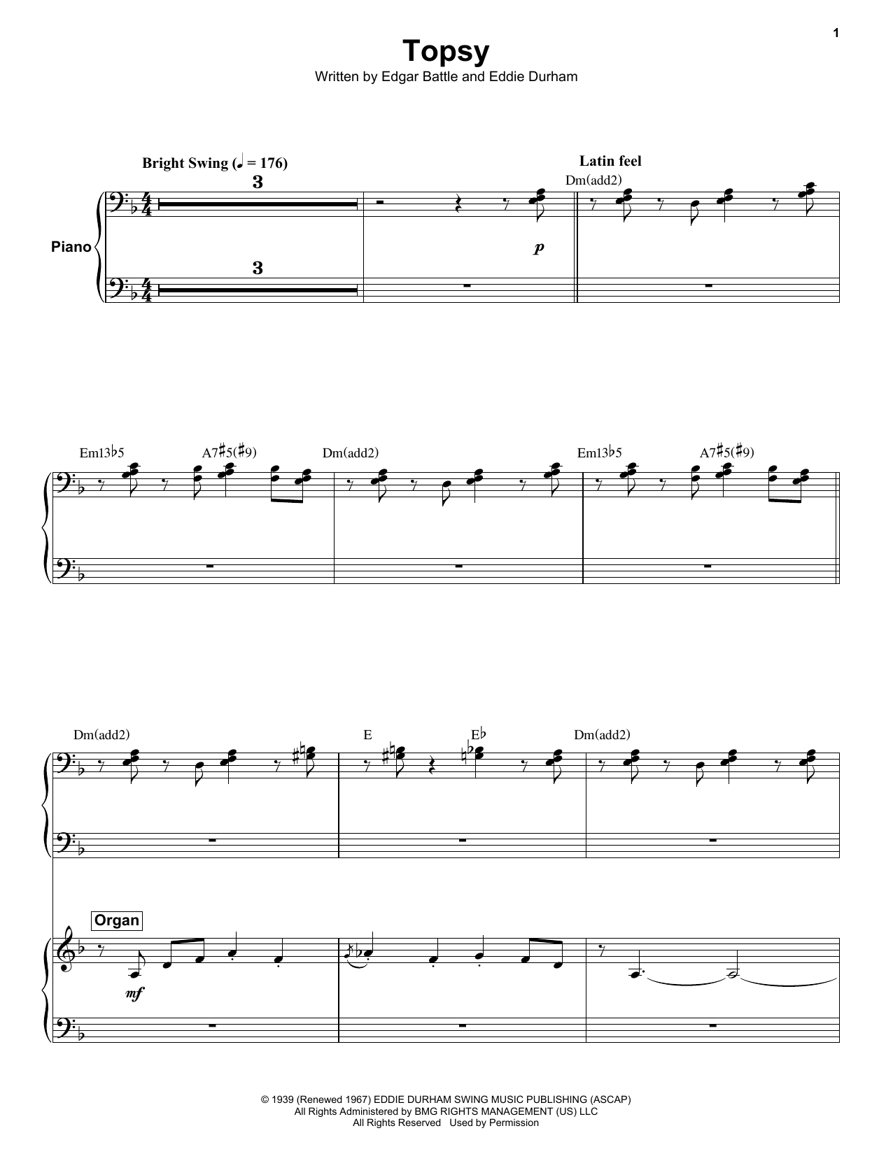 Download Cozy Cole Topsy Sheet Music