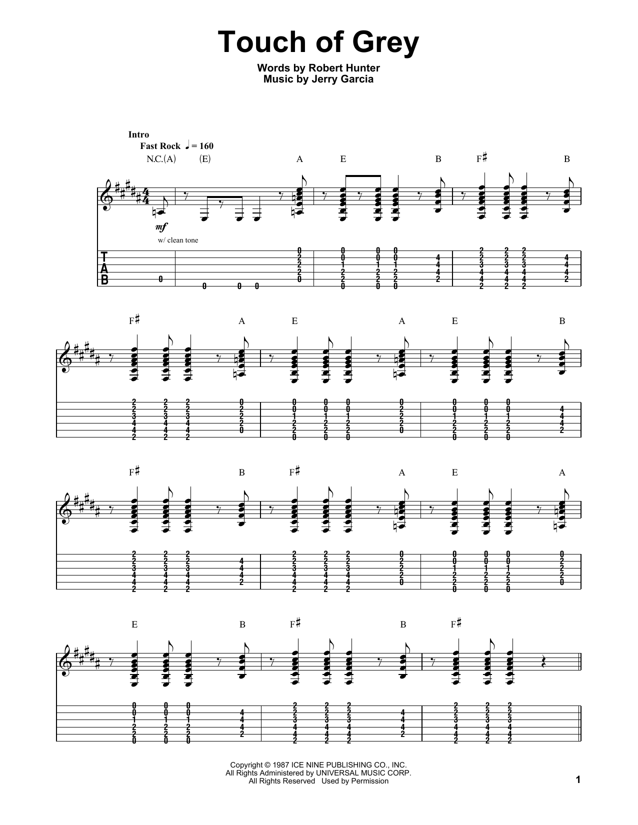 Download Grateful Dead Touch Of Grey Sheet Music