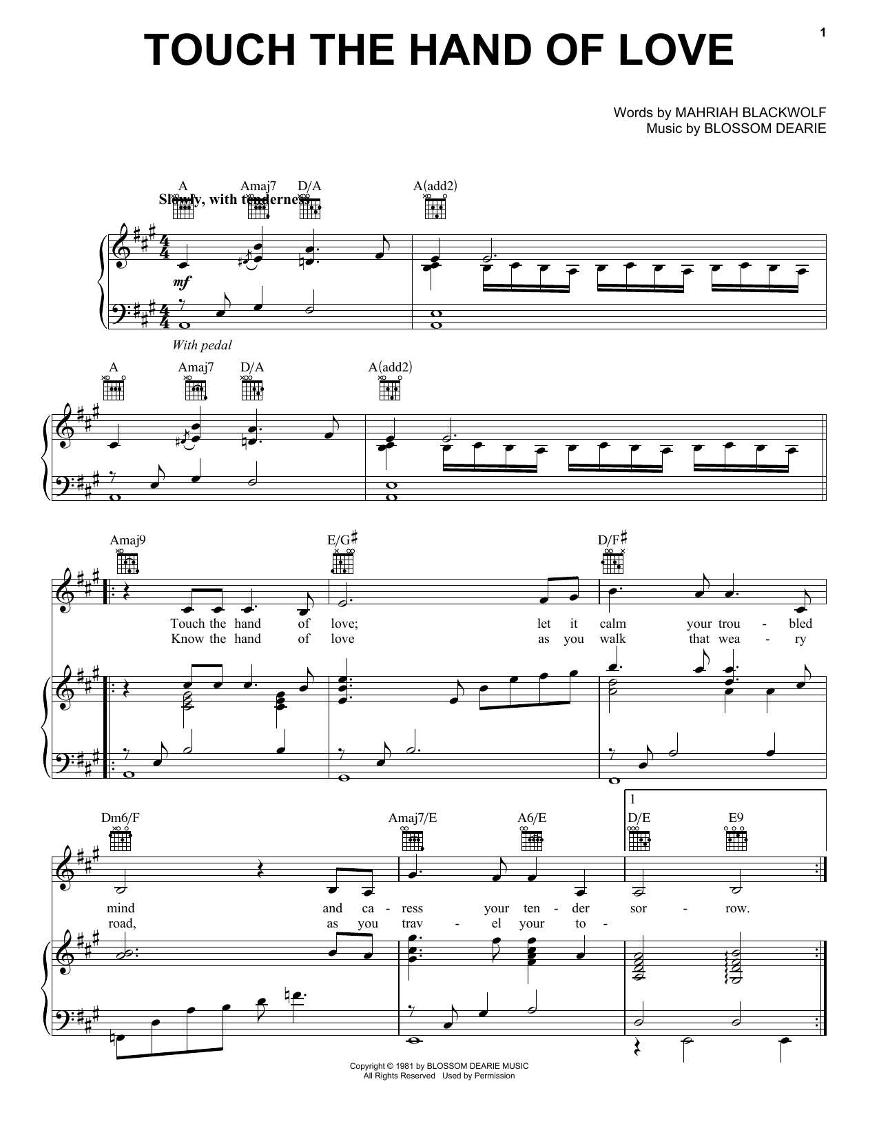 Download Blossom Dearie Touch The Hand Of Love Sheet Music