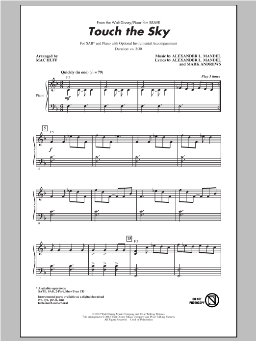 Download Julie Fowlis Touch The Sky (From Brave) (arr. Mac Hu Sheet Music
