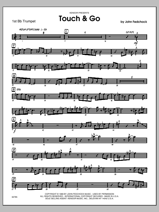 Download Fedchock Touch & Go - 1st Bb Trumpet Sheet Music
