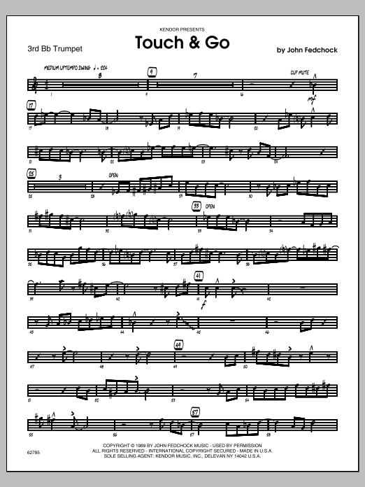 Download Fedchock Touch & Go - 3rd Bb Trumpet Sheet Music