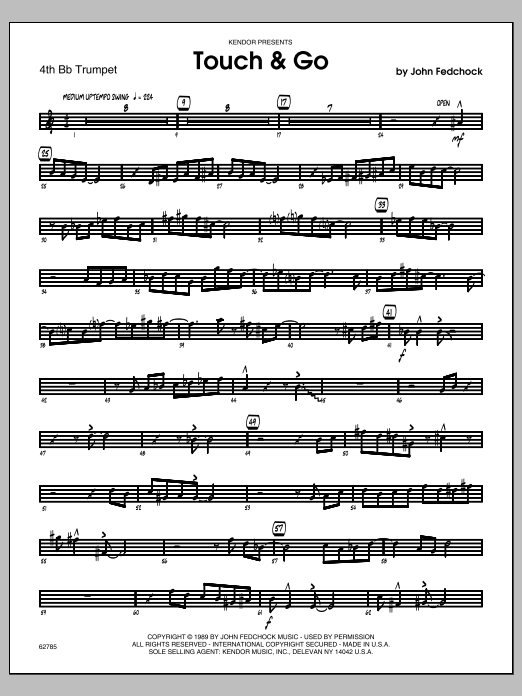 Download Fedchock Touch & Go - 4th Bb Trumpet Sheet Music