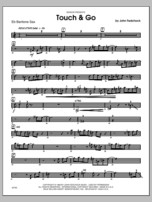 Download Fedchock Touch & Go - Baritone Sax Sheet Music